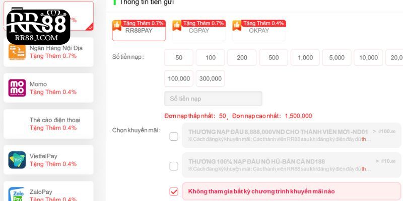 Khám phá 3 hình thức nạp tiền RR88 hiện đại Khám phá 3 hình thức nạp tiền RR88 hiện đại